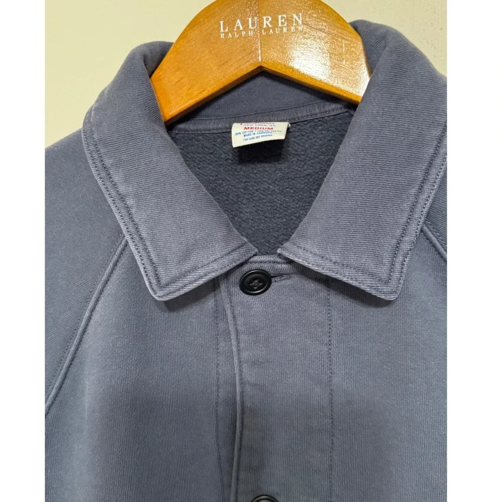 J. Crew Sportswear Mens Heritage Fleece Coach's Jacket Med. Blue